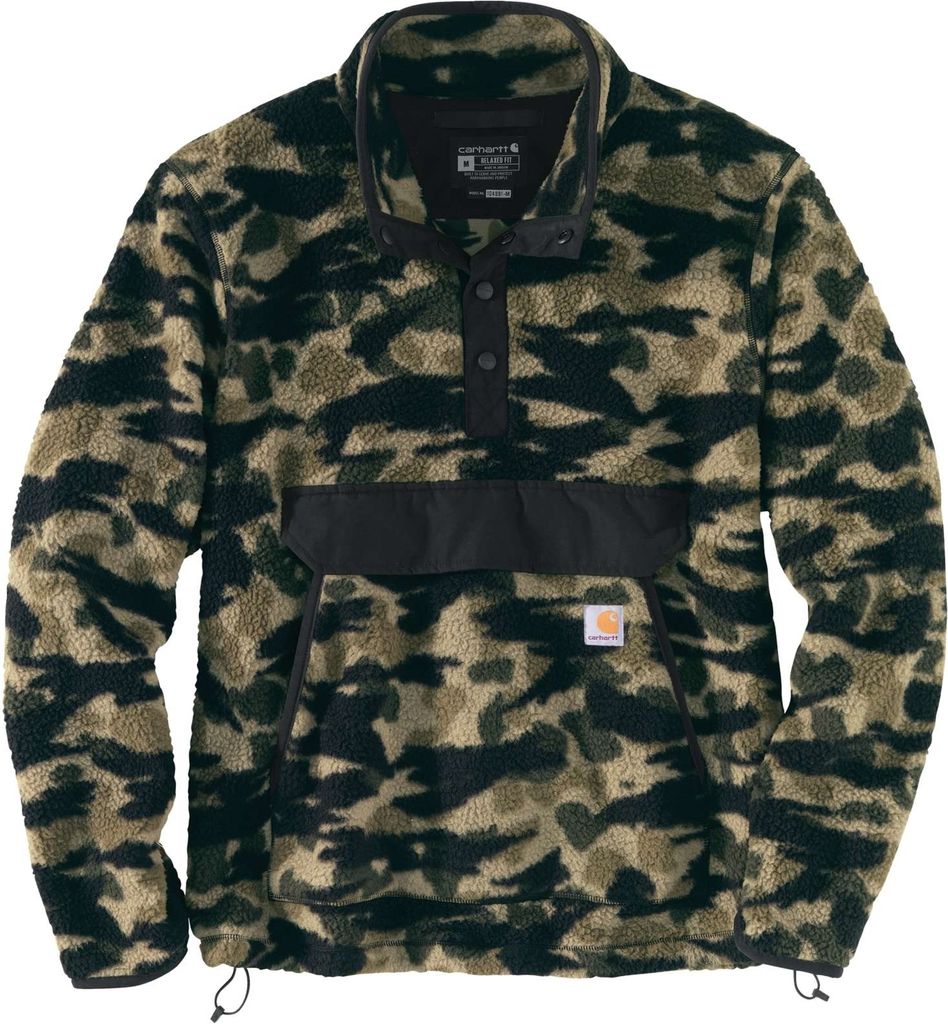 Carhartt Herren Fleece Pullover , Black Blind Duck Camo, XXL