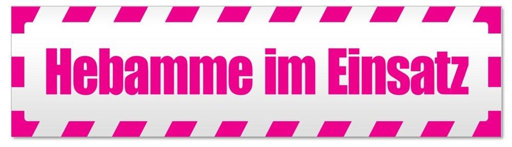 Kiwistar Hebamme im Einsatz gestreift Magnetschild Schild magnetisch - 20cm Pink - Magnetfolie für Auto PKW Kfz