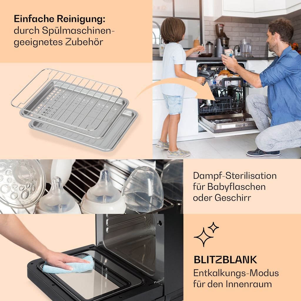 Klarstein 18 L Heißluftfritteuse, Airfryer mit Dampf- und Produktbild 5
