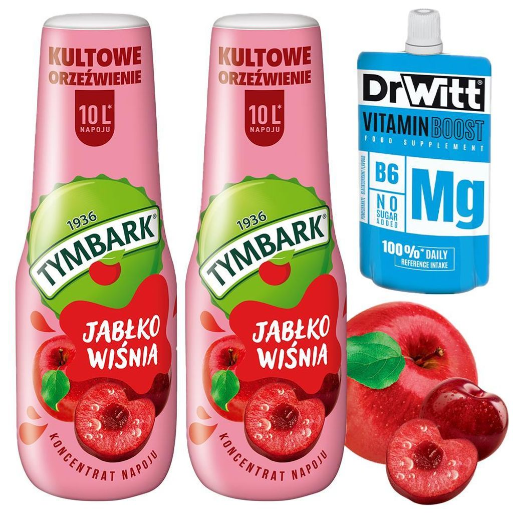 Tymbark Apfel-Holunder Sirup 500 ml, Getränkesirup mit Apfel- und Holundergeschmack, 2 Stück
