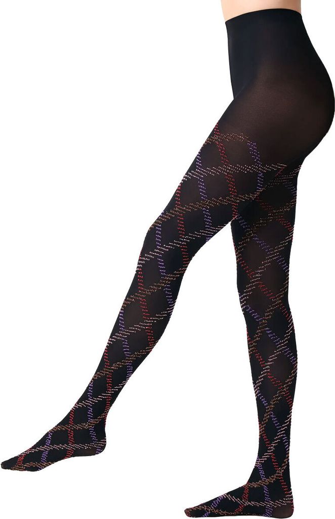 Strumpfhose mit Schottenmuster TARTAN 50DEN violet-L.XL