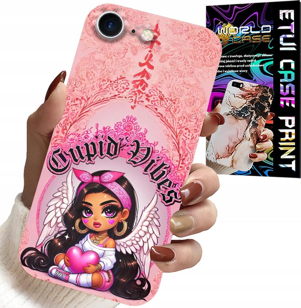 Hülle Für Iphone Se / Se2 - Cupid Vibes Mit Niedlichen Engelsrücken