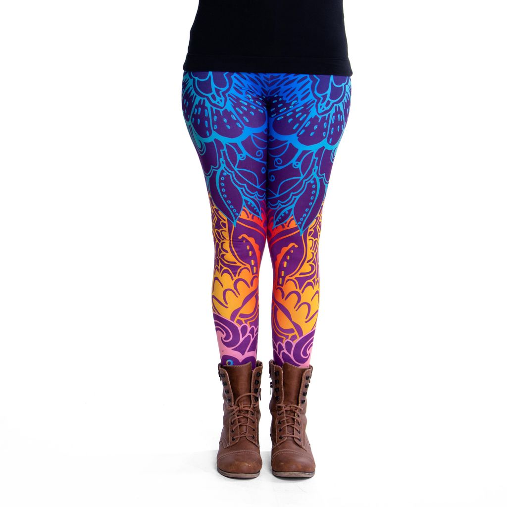 cosey - Bedruckte Tiermotiv-Leggins (Einheitsgröße) - Design Pfau