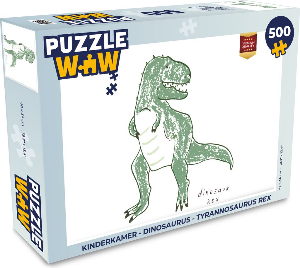 MuchoWow Puzzle 500 Teile Kinderzimmer - Dinosaurier - Tyrannosaurus Rex - Junge - Mädchen - Kind - 500 Teile - Kinder - Selberbauen - Puzzlespiele