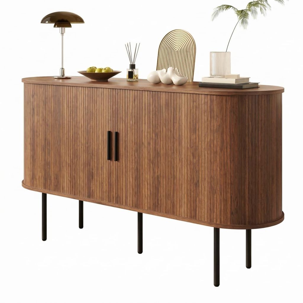 Modernes MDF Sideboard mit Rolljalousie-Türen, Produktbild 