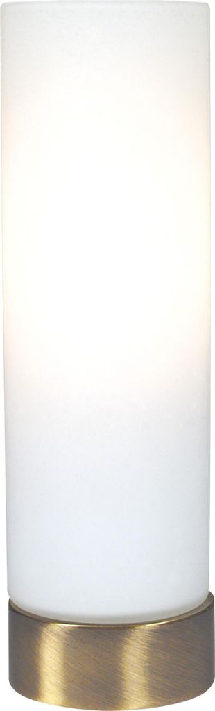 Näve Leuchten Tischleuchte mit E14 Tischleuchte mit E14 Tischleuchten - Glas-/Tischleuchte H: 20cm weiß, Tischlampe aus Metall und Glas in messin...