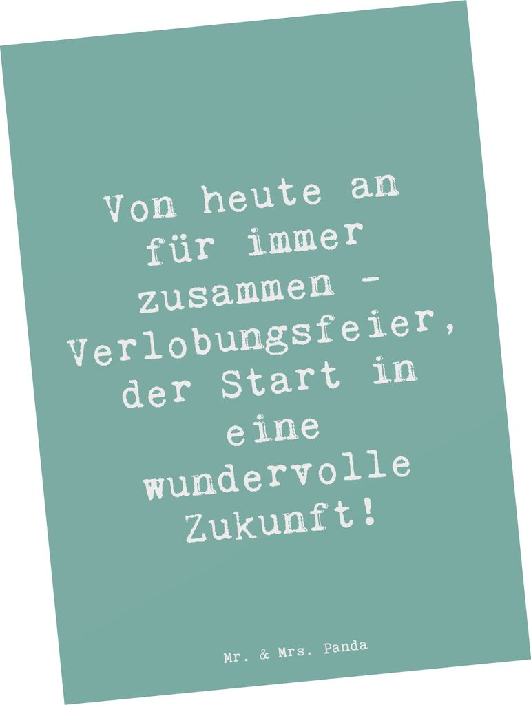 Mr. & Mrs. Panda Postkarte Spruch Verlobungsfeier Zusammen - Meeresbrise - Geschenk, Ansichtskarte, Geschenke, Heiraten, Heirat, Verlobung, gemeins...