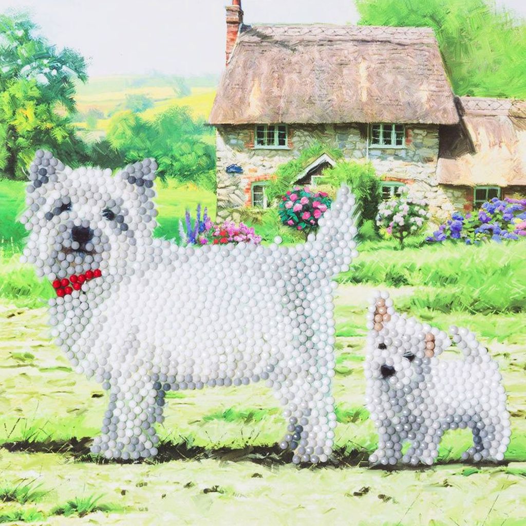 Crystal Art Card Westie 18x18cm