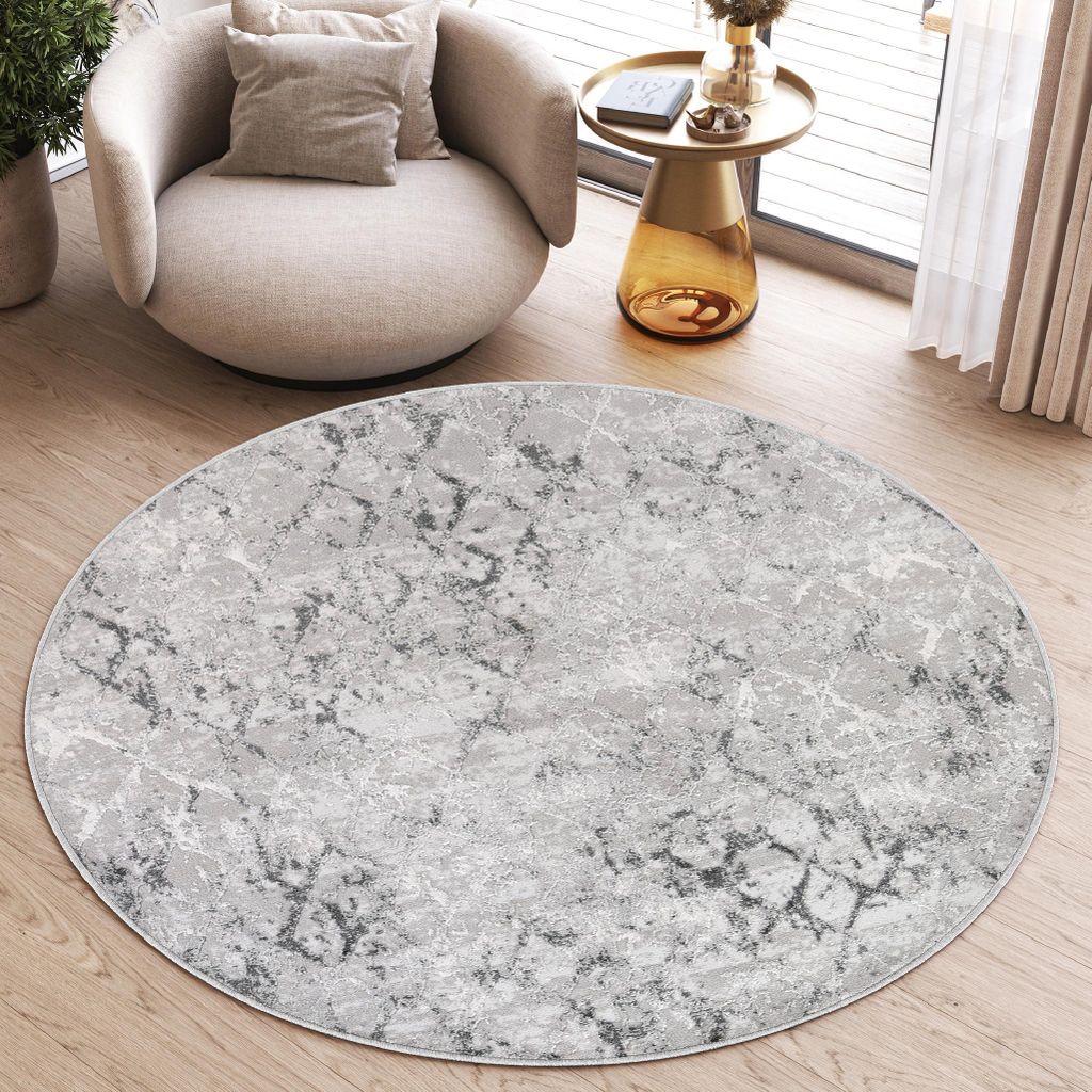 Tapiso Koberec SKY Round Modern Grey Dark Grey Obývací Obrázek produktu 