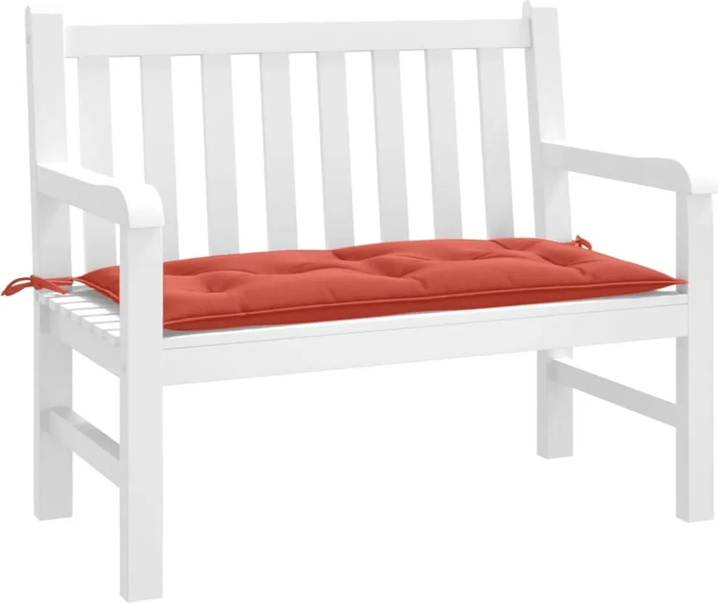 Cuscino Rosso Melange per Panca 100x50x7 cm | Morbido per Tutta la Famiglia
