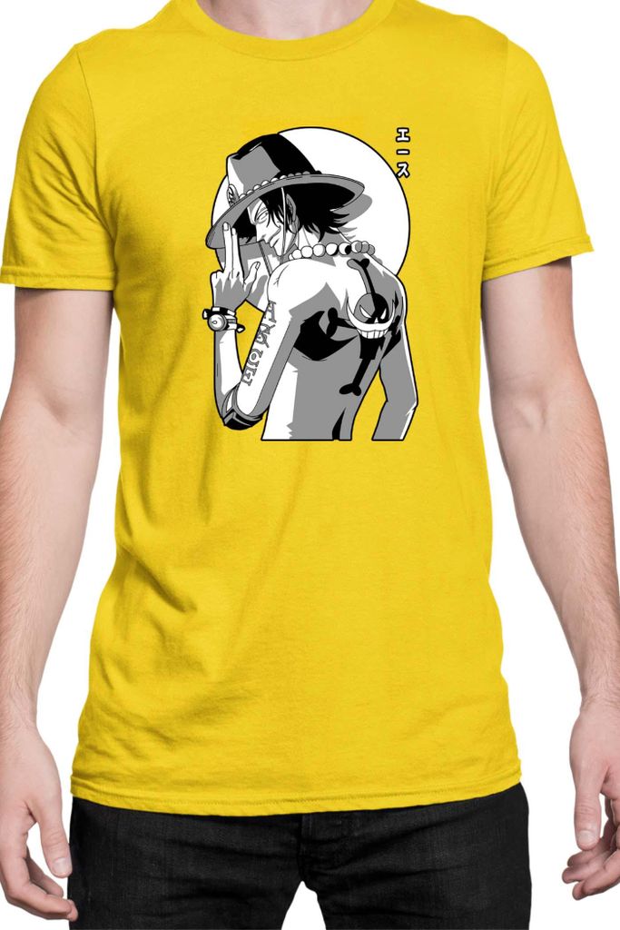 Herren T-Shirt Manga Japan Anime Comics Animation One Manga Piece Anime 0020, Man 3XL / Gelb