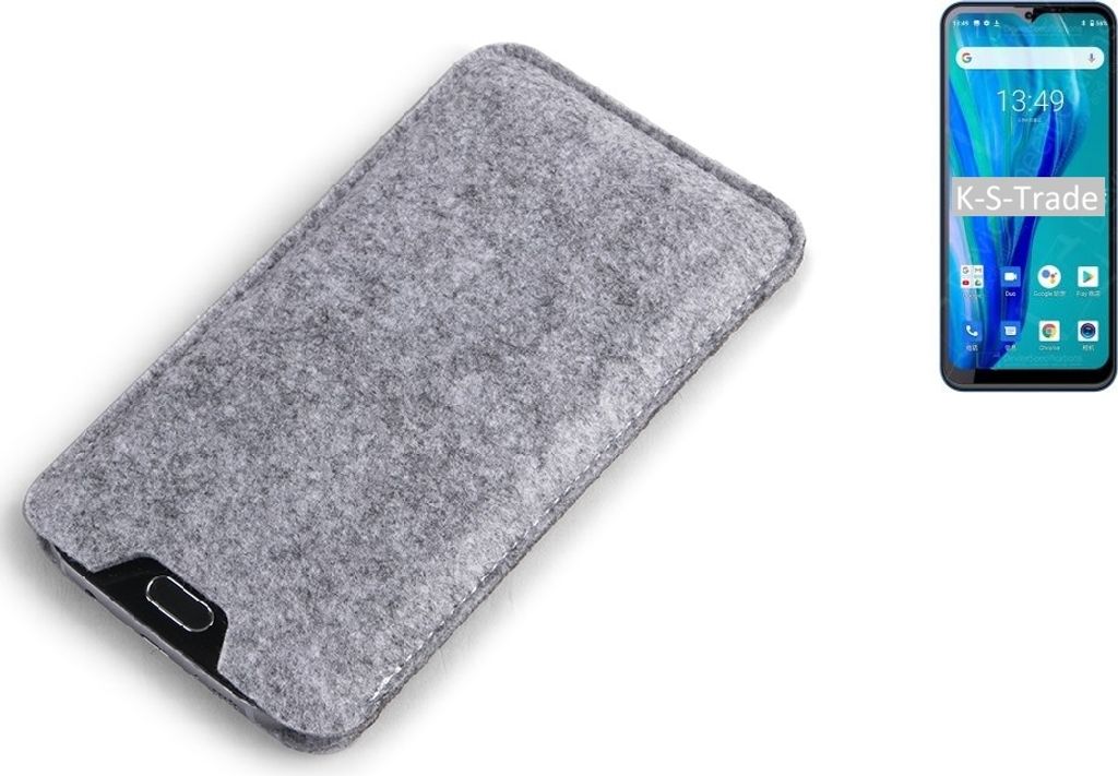 K-S-Trade Filz Handyhülle kompatibel mit Oukitel C23 Pro Schutzhülle Filztasche Filz Tasche Case Sleeve Handy Hülle Filzhülle grau