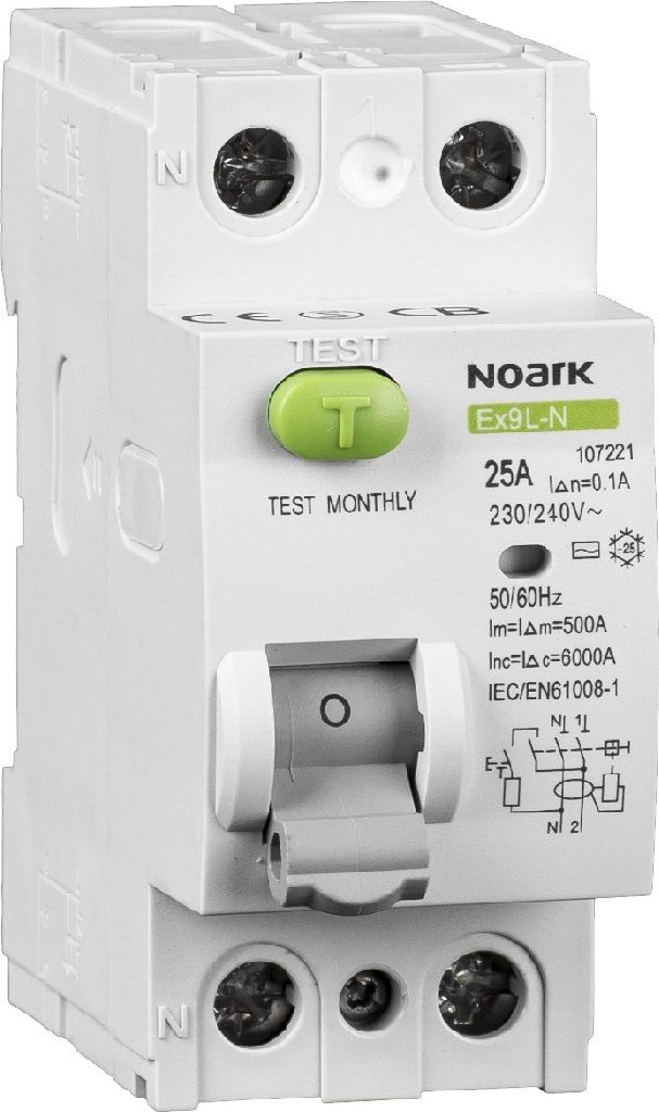 Disjoncteurs à courant résiduel Ex9L-N 2P 25A 30mA 108314 Image du produit 