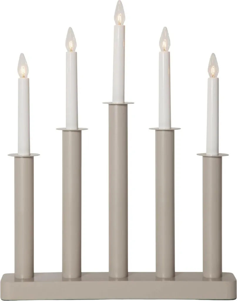 Arc lumineux LED Plate sécurisé bois métal beige pour déco sans feu
