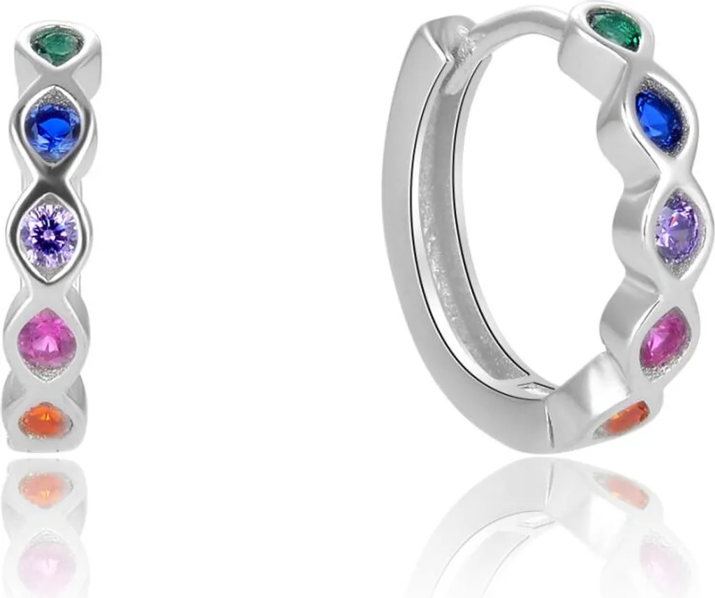 Boucles d'oreilles argent anti-allergies avec zircones scintillantes