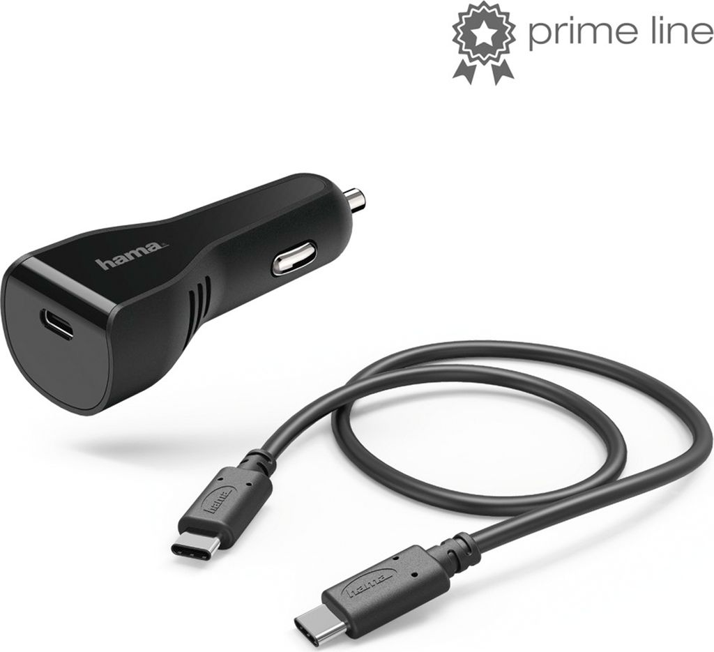 USB-C Kfz - Schnell Ladegerät Set Typ-C 27W/3A Schwarz Power Delivery