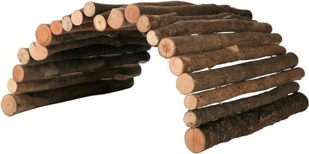 Pont en bois pour rongeurs 51 x 30 cm - Escalier flexible naturel XXL