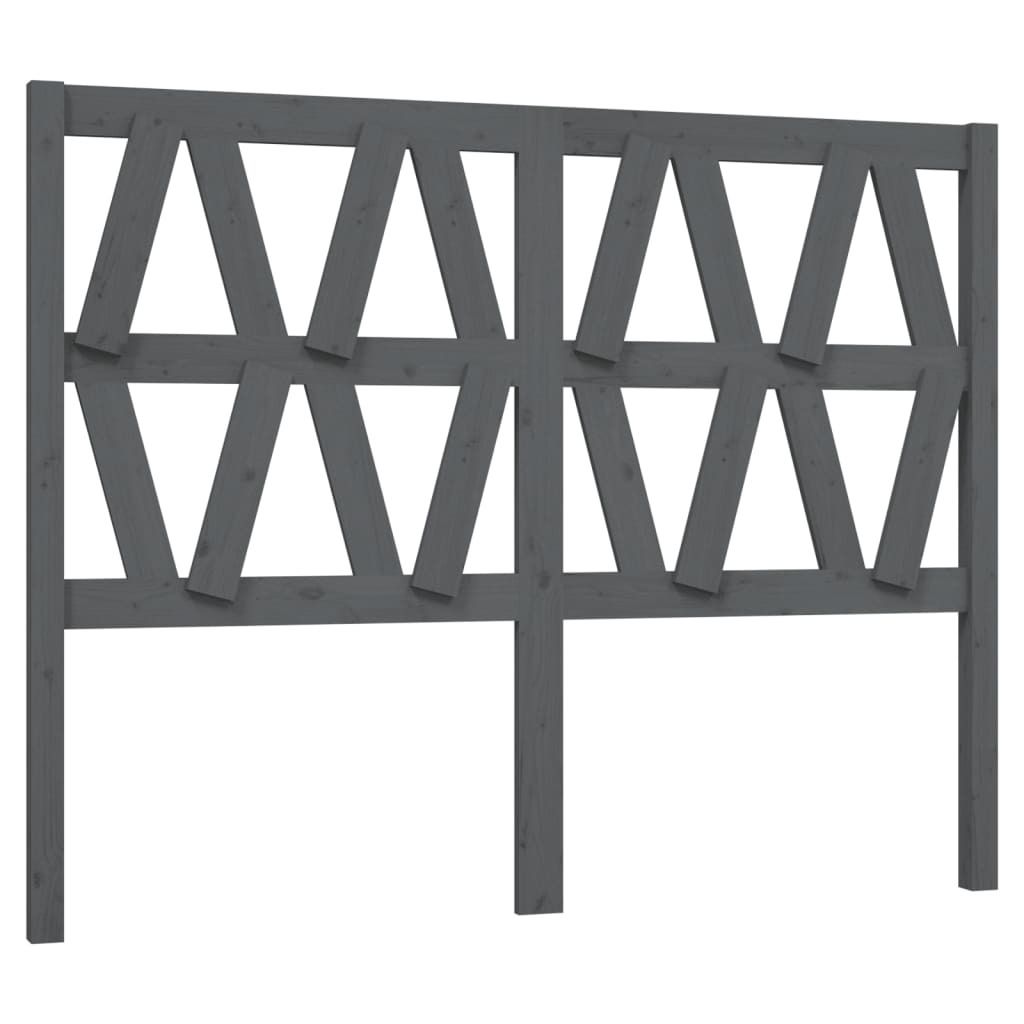 vidaXL Kopfteil Grau 126x4x100 cm Massivholz Kiefer