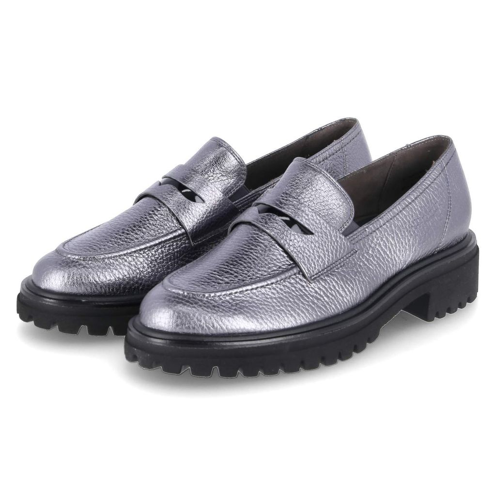 Paul Green Damen Slipper/ Loafer Silber GlattlederGröße:36