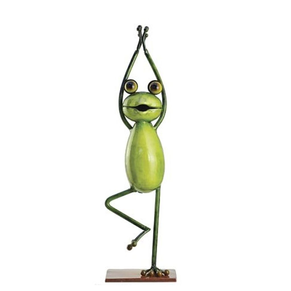 Schöner Yoga Frosch, der Baum, für den Garten zur Dekoration, aus Metall Neu Tierfigur, Metallfigur zur Gartengestaltung V-93804