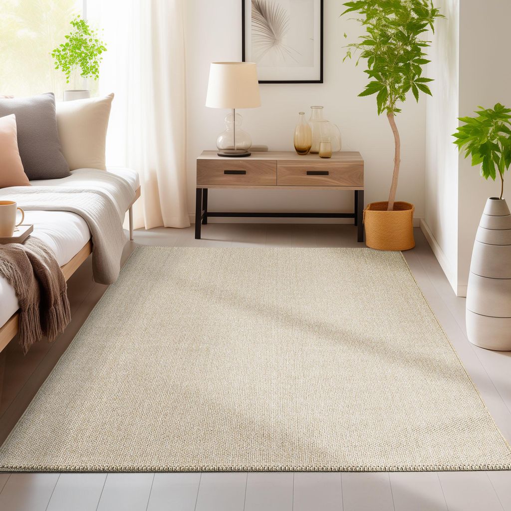 Homebyhome Teppich Wohnzimmer Uni Meliert Cut-Loop Design Produktbild 
