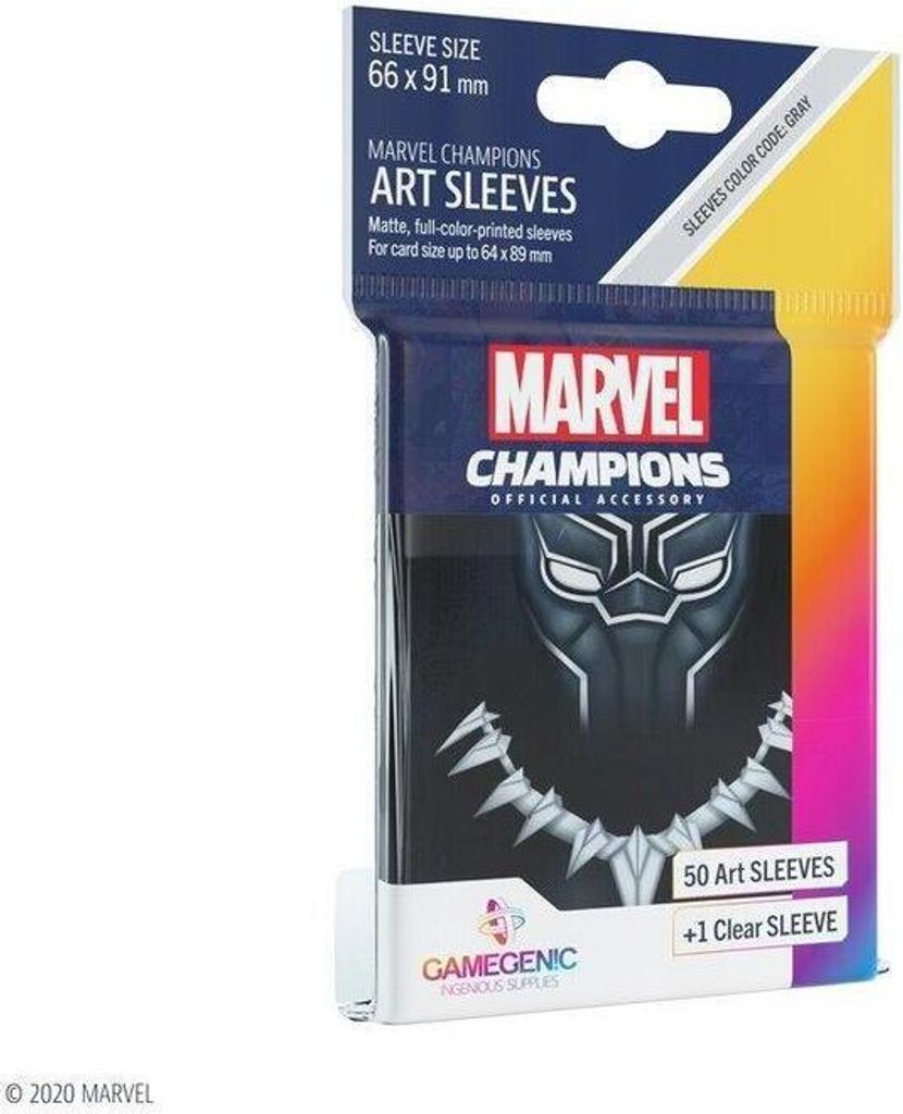 GameGenic Marvel Champions Kunstärmeln: Black Panther (50-Pack)