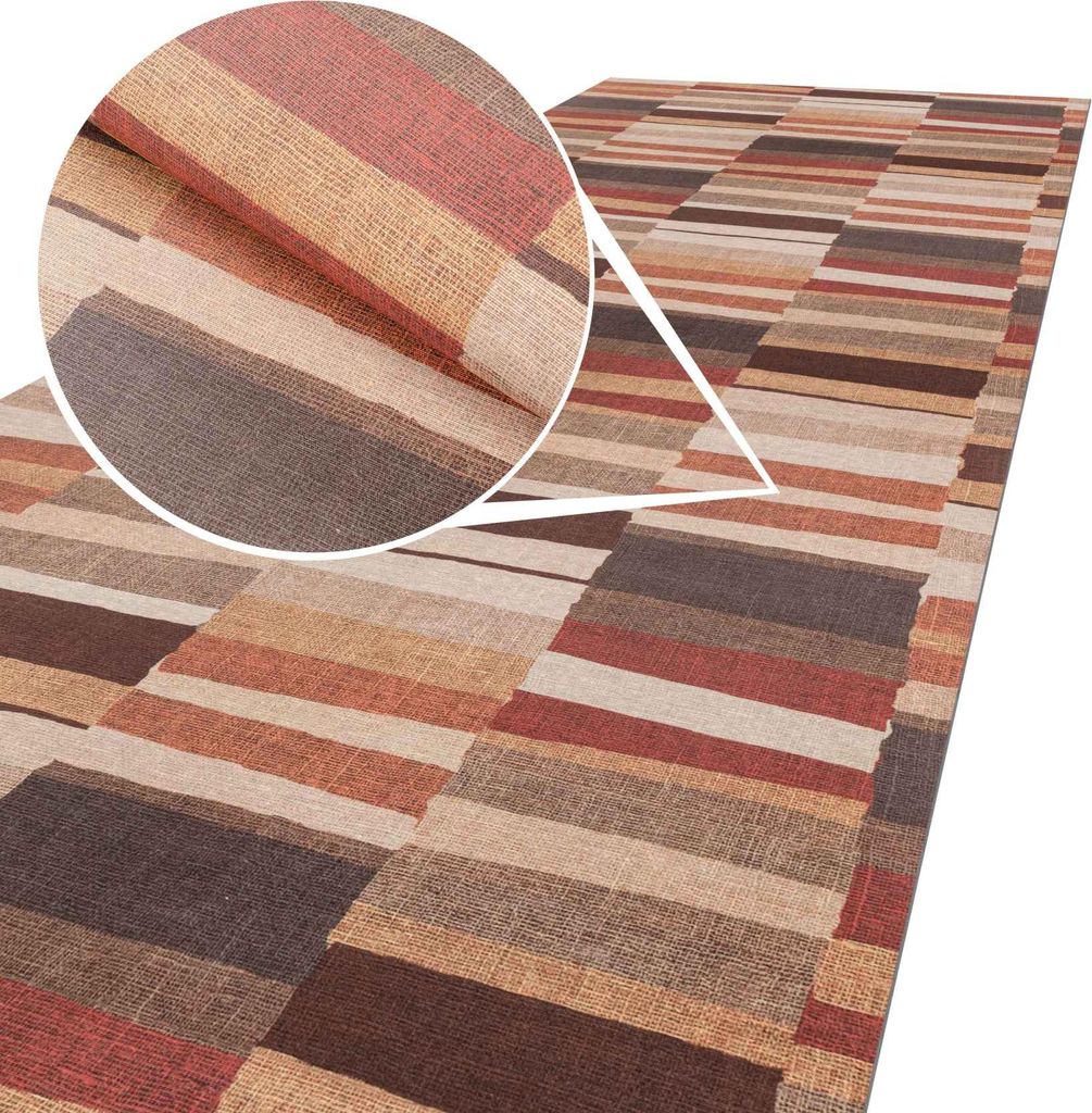 Küchenläufer RANNA Premium Läufer Küchenteppich Teppich Textil Line Patchwork Braun 65x280cm