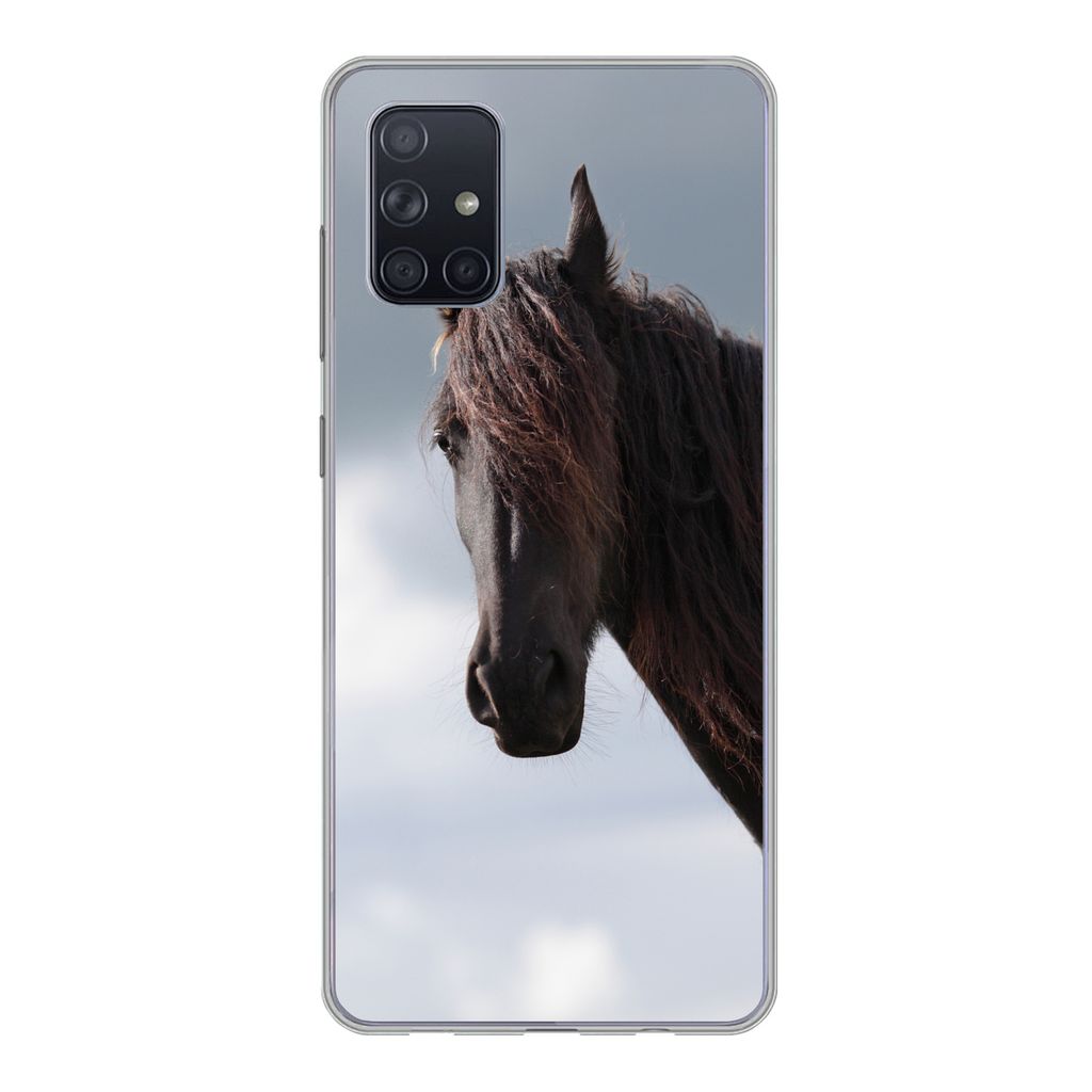 MuchoWow Handyhülle Schutzhülle Hülle für Samsung Galaxy A51 5G Pferde - Himmel - Porträt Silikon Softcase Handy Hülle - Abbildung