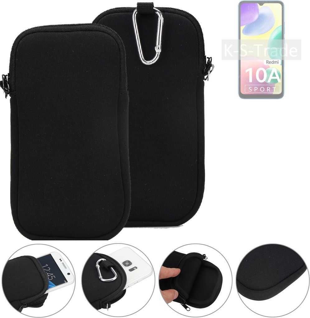 K-S-Trade Neopren-Hülle Handyhülle kompatibel mit Xiaomi Redmi 10A Sport Schutzhülle Neoprenhülle Sleeve Schutz-Hülle Gürtel Tasche Case Holster