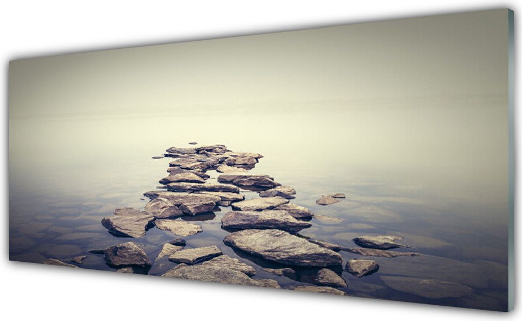 Küchenrückwand aus Glas 125x50cm Spritzschutz Steine Wasser Landschaft