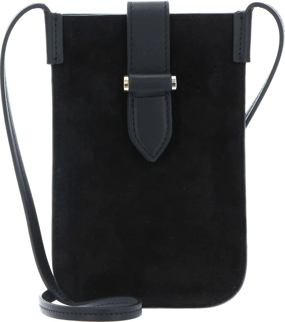Sac pour téléphone portable Fiona Decadent en cuir suédé noir chic