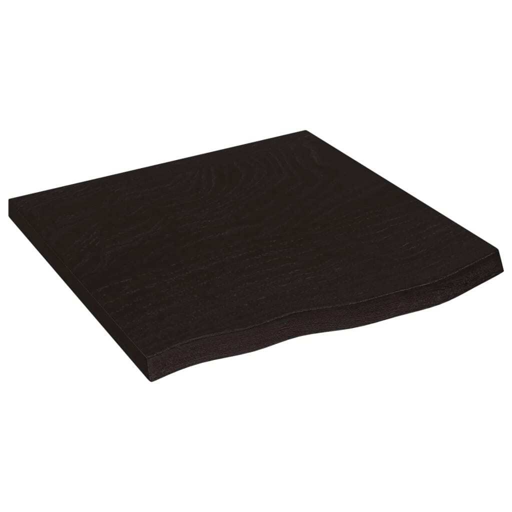 vidaXL Tischplatte Dunkelbraun 60x60x(2-4)cm Massivholz Eiche