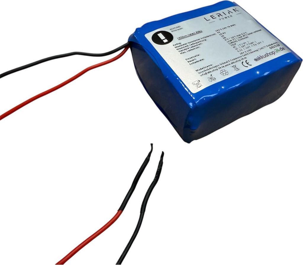 Lithium-Ionen Akku 24V 3,2Ah 76,8Wh Akkupack incl. 5A BMS Panasonic Zellen