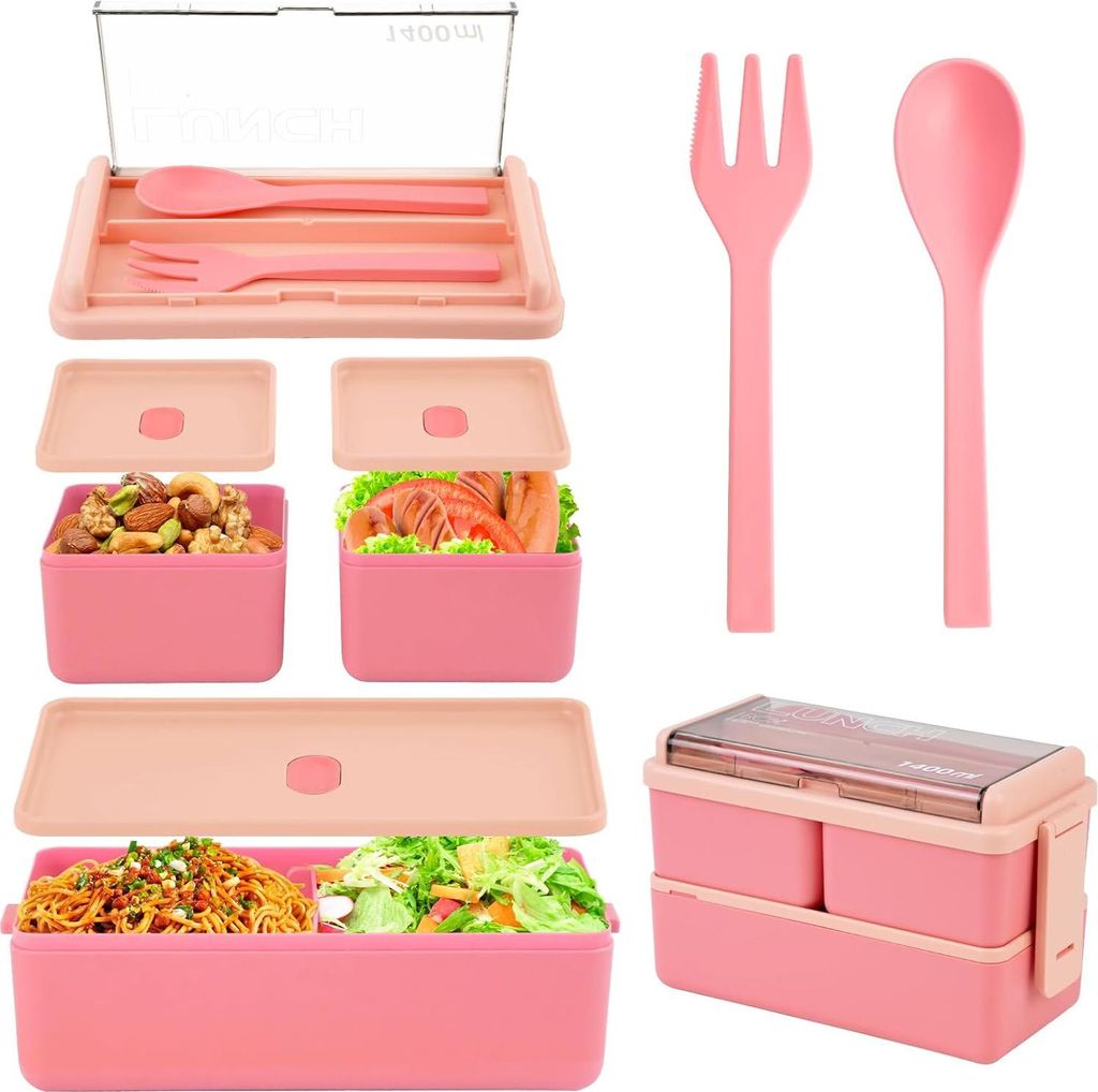 Doppelschichtige Lunchbox - Auslaufsicher und Nachhaltig - 1 Stück - Lebensmittelsicheres PP-Material