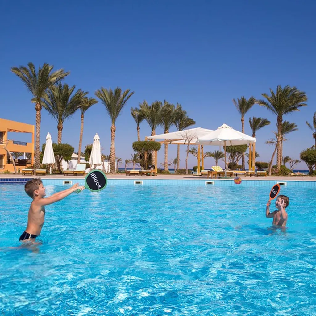 Jeu de raquettes extérieur enfant pour piscine et plage avec 4 balles