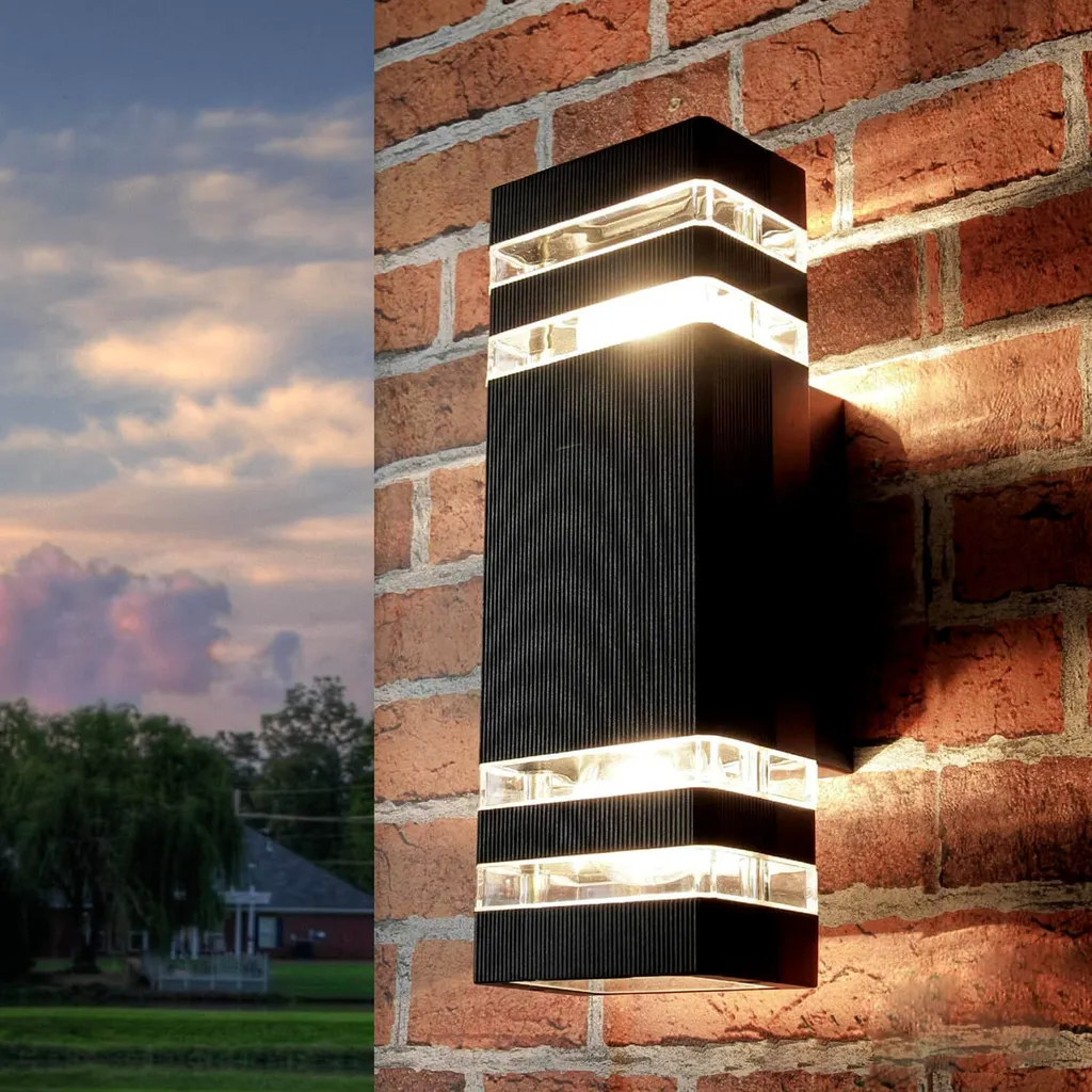 Lampe murale d'extérieur double éclairage haut et bas anthracite E27 - 3