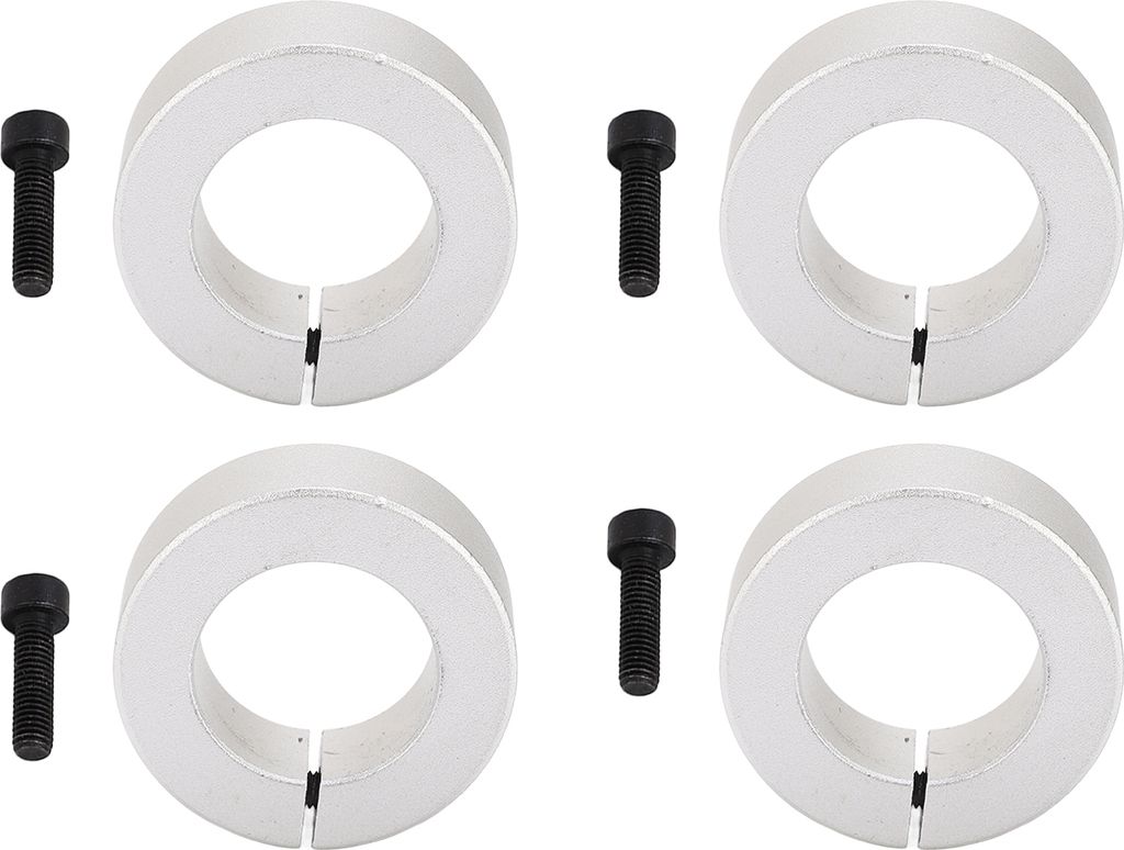 4-teiliges Befestigungsmanschetten-Set für geteilte Welle, 2,5 cm Bohrungsdurchmesser, Aluminiumlegierung, Schraubklemm-Wellenmanschetten-Set, 25 mm