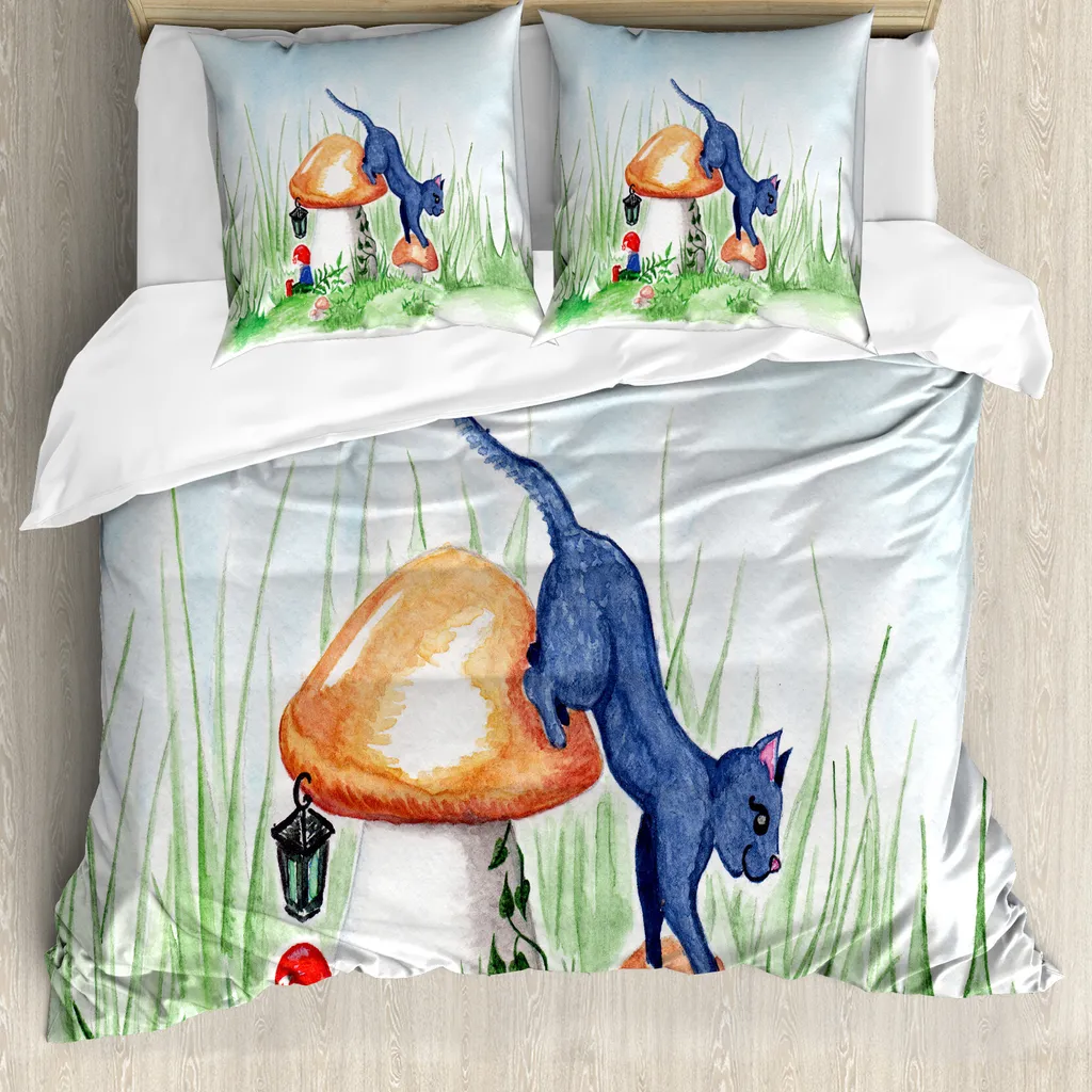 Dormi nella Natura: Copripiumino ABAKUHAUS Foglie e Funghi 200x200 - 1