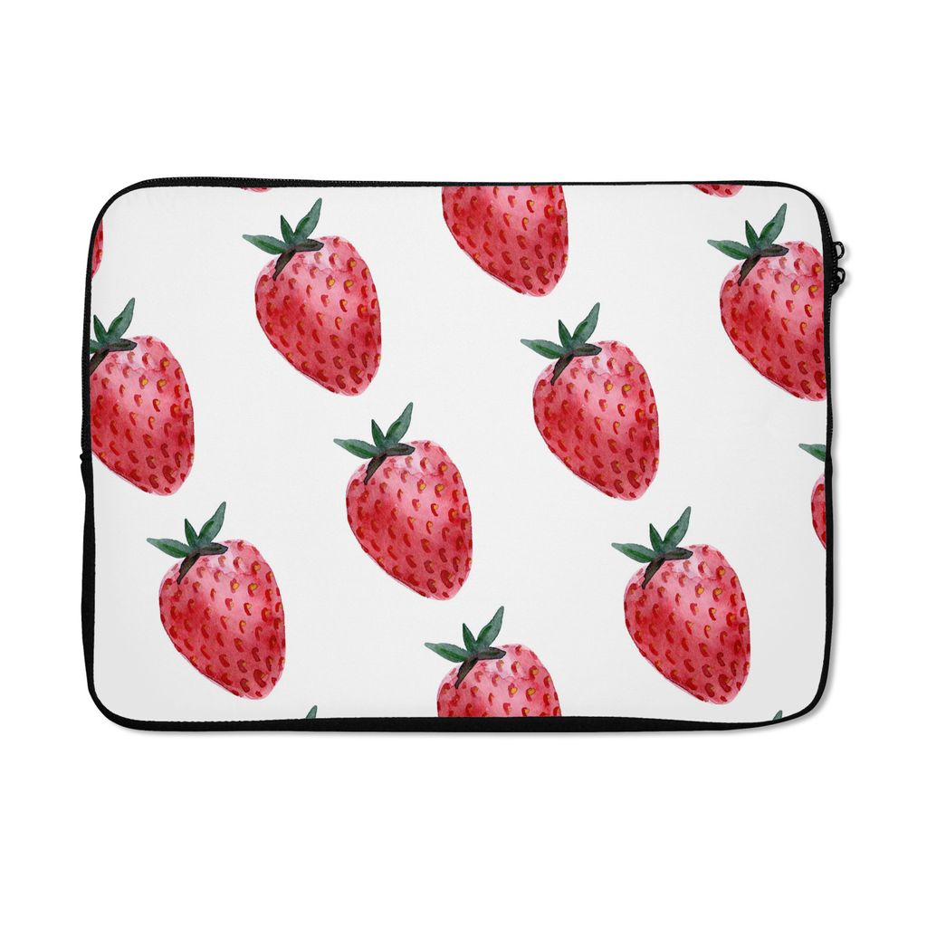 MuchoWow Laptop Hülle 14 ZollErdbeere - Muster - Aquarell Laptoptasche - Laptoptasche - Stoßsicher - Schutzhaube