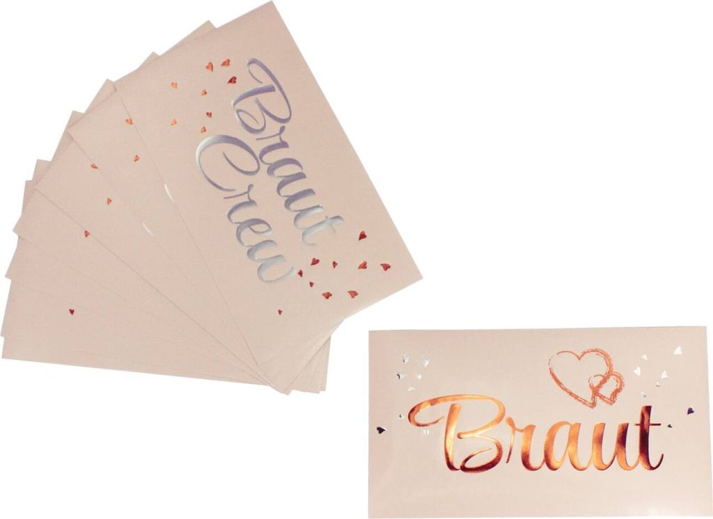 Oblique Unique Braut + Braut Crew Dosen Flaschen Sticker 10 Produktbild 
