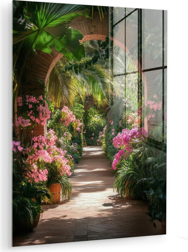 MuchoWow Glasbilder - Bilder auf Wandbild - Foto auf Glas Durchsichtig - Tropisch - Blumen - Natur 30x40 cm Wanddekoration aus Glas - Acrylglasbild...