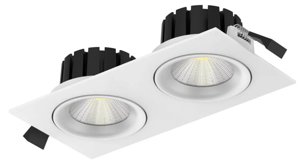 Spot encastrable double carré IP54 SLC DL04 36d - Éclairage intérieur
