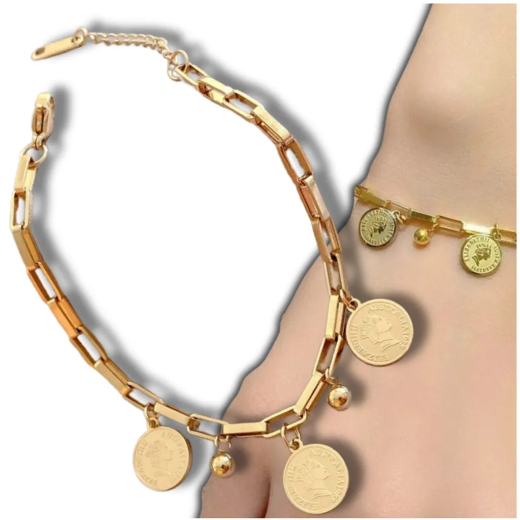 Bracciale Monete Oro Camerazar: Must-Have Acciaio Chirurgico Trendy