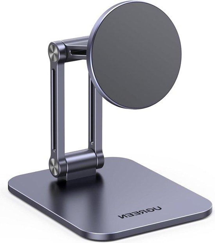 Magnetische iPhone Stand opvouwbare met metalen ringen, Grijs, Magsafe Compatibel