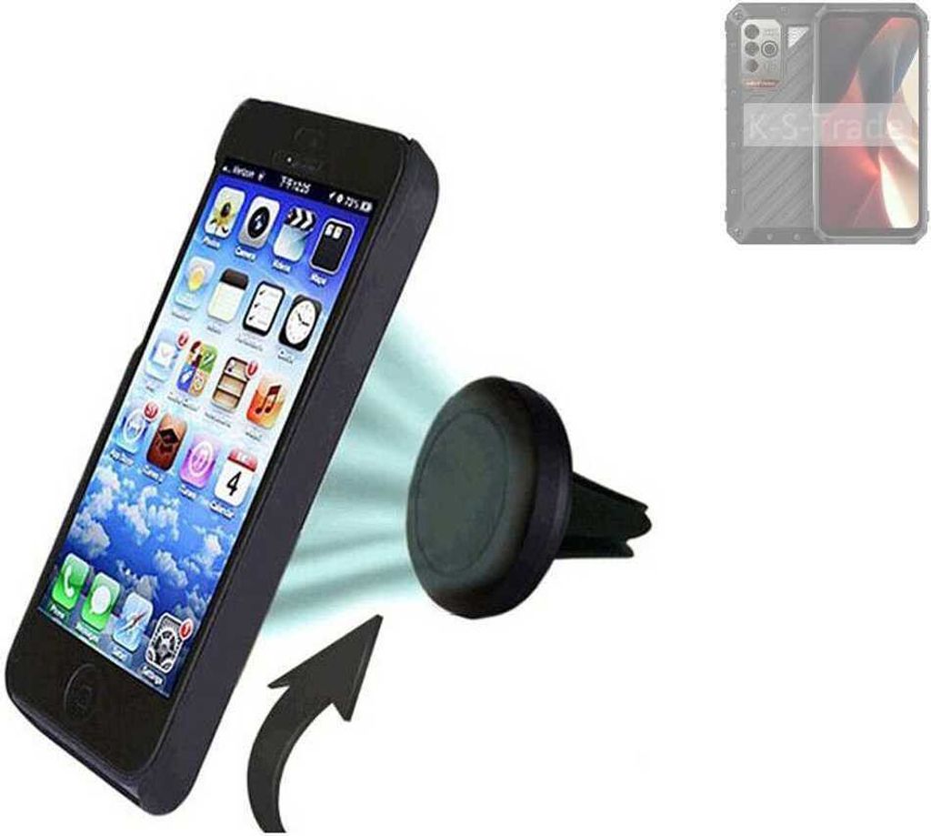 K-S-Trade Kompatibel mit Ulefone Power Armor 18 Ultra Auto Handy Halterung KFZ Halter Lüftungsgitterhalterung Air Vent mount Smartphone Halter