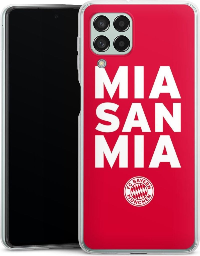 DeinDesign Handyhülle für Samsung Galaxy M53 5G Silikon Hülle Case Smartphone Schutzhülle FC Bayern München FCB Mia San Mia