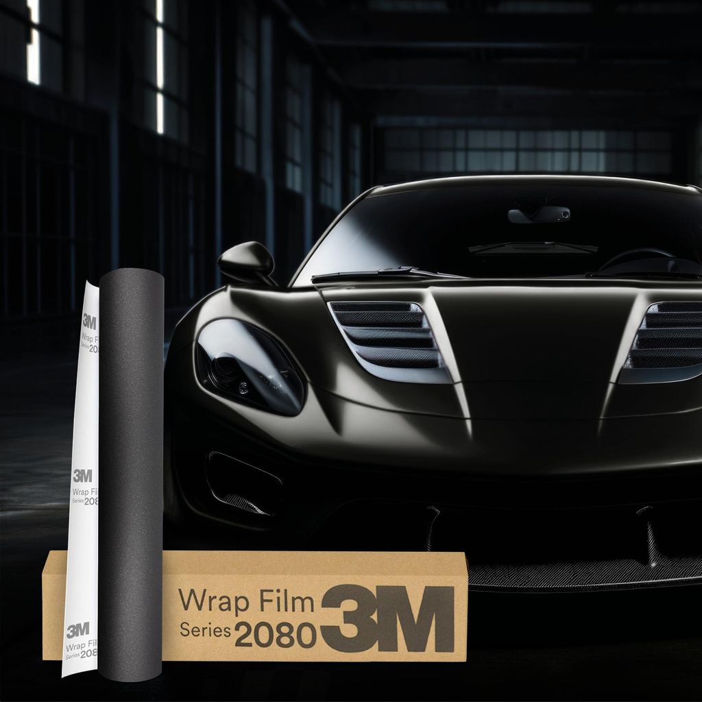 3M 2080 Car Wrapping Folie 30x152 cm M212 Matte Black Metallic – Premium Autofolie, 3D verformbar, bis 8 Jahre Haltbarkeit