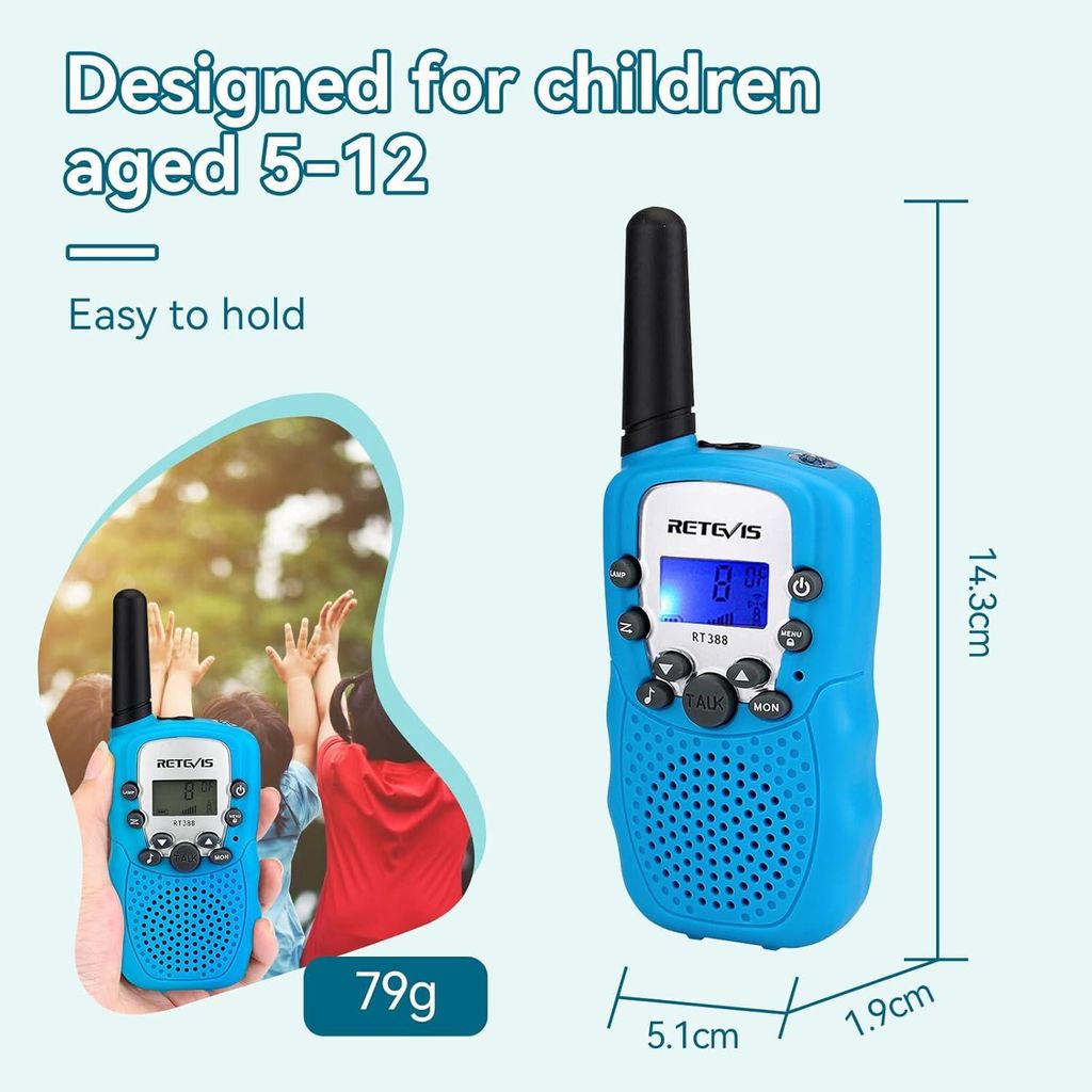 Retevis RA618 Talkie Walkie Enfants, Jouet Toy, Longue Portée 8 Canaux Retevis RA618 Talkie Walkie Enfants, Jouet Toy, Longue Portée 8 Canaux
