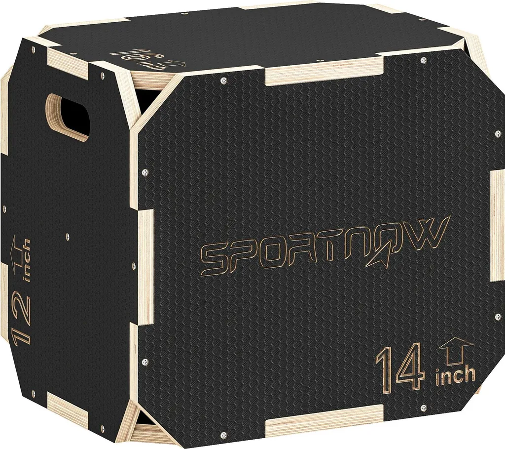 Boîte de Saut Robuste 3 en 1 Noir - Réglable 31-41 cm Fitness et Jambes