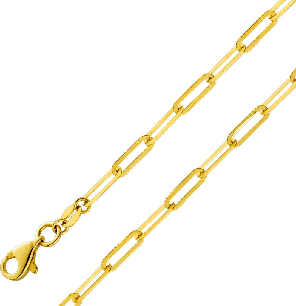 Paperclipkette Armband 2,7mm Gelbgold 333 8 Karat halbmassiv poliert 20